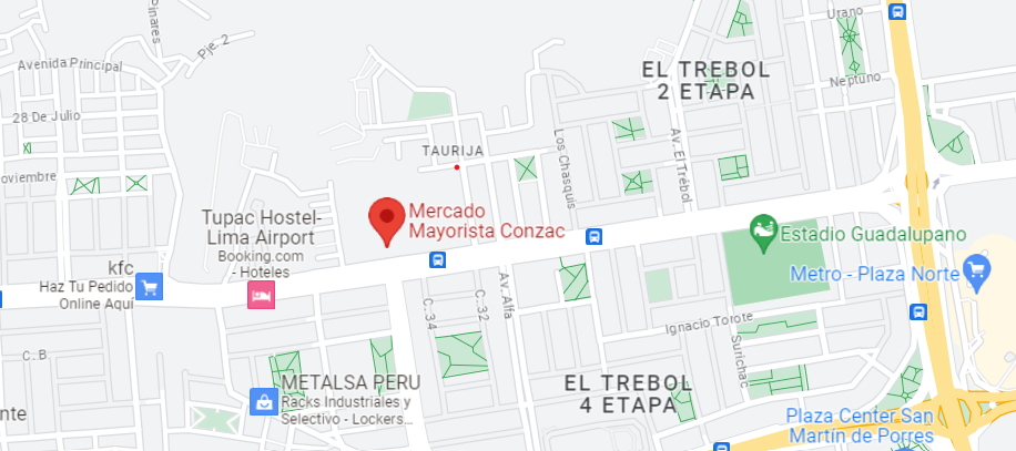 Localización Consorcio Aliaga, Mercado Conzac Los Olivos